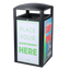 Rugged 40 Gallon All Weather Trash Container, With Advertisement Panels, Grey Stone