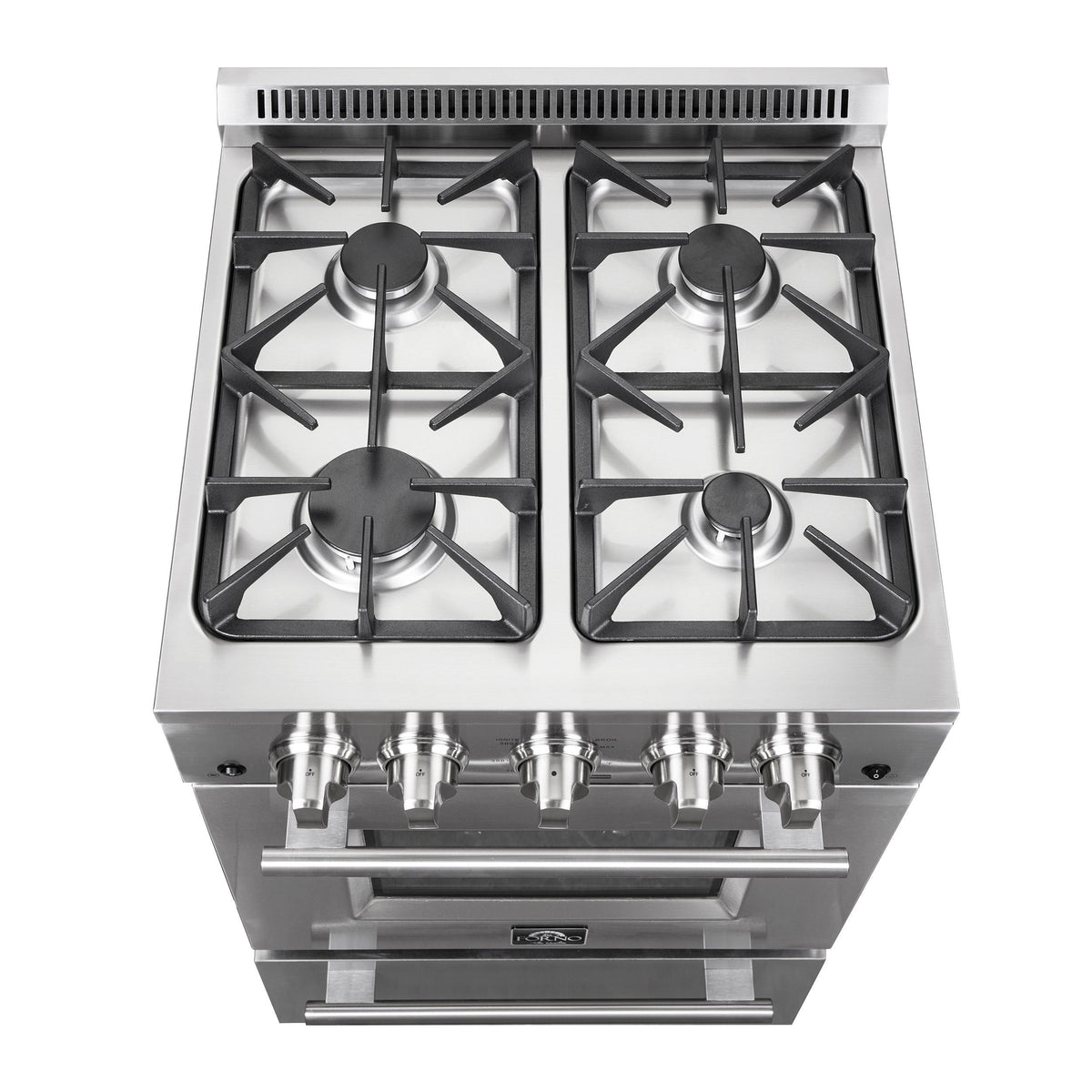 Accucold 24" Wide Sealed Burner Gas Range in Stainless Steel with High Backguard