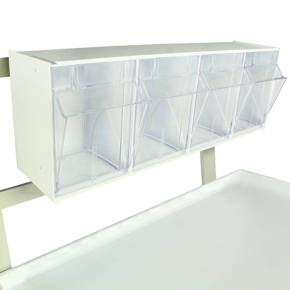 Harloff Tilt Bin, 3 Compartments, Direct Mount - M-Series, Classic, Universal, Mini Line