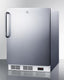 24" wide top freezer refrigerator in stainless steel look