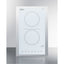 115V 2-burner cooktop in white ceramic glass, made in Europe