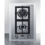 2-burner LP gas cooktop made in Italy in stainless steel with cast iron grates