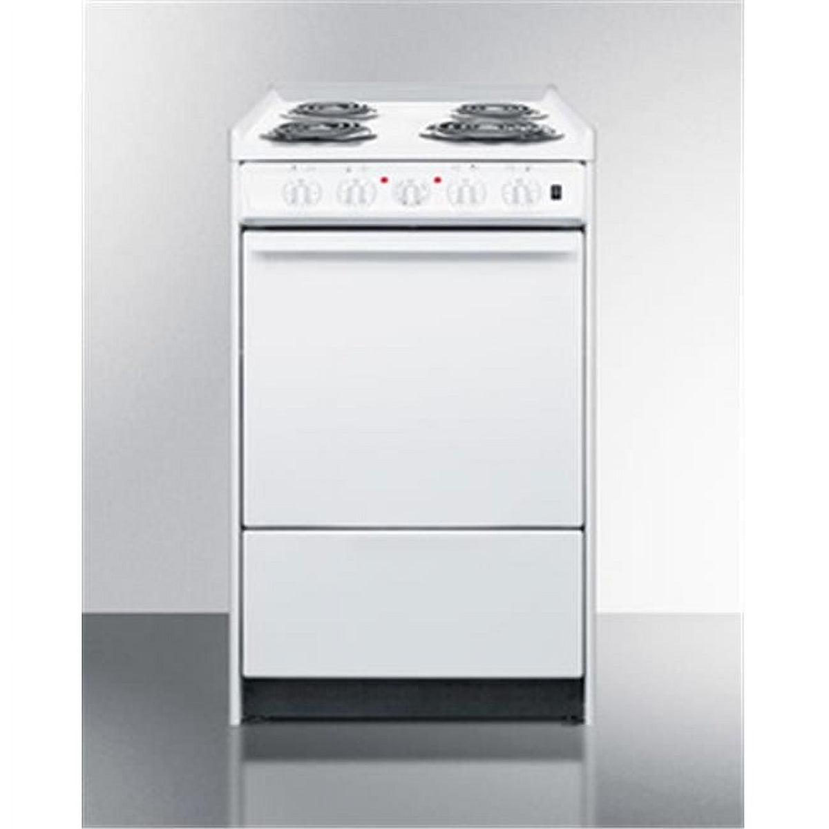 Accucold 20" Wide Slide-in Style Electric Coil Top Range in White with Oven Window