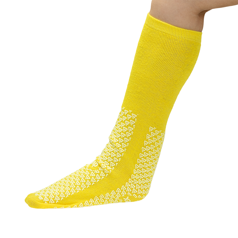 Double sided slipper socks 4XL yellow
