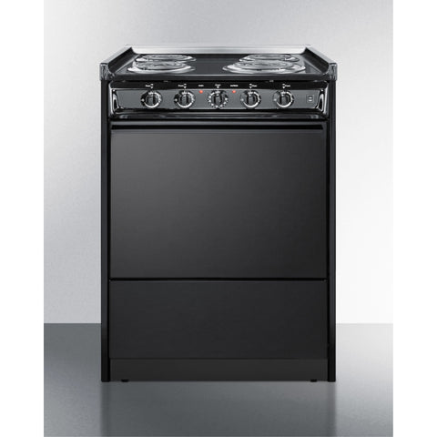 Accucold 24" Wide Electric Coil Top Range in Black
