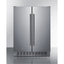 24" wide undercounter frost-free side-by-side refrigerator-freezer in stainless steel with locks, stainless steel handle
