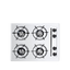 24" wide open burner gas cooktop in white with battery start ignition