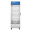 Cobalt blue door finish with horizontal SS handle and kickplate factory-installed on select units