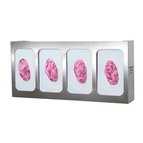 Glove Box Dispenser Quad Divided Vert/Horiz Stainless Steel