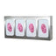 Glove Box Dispenser Quad Divided Vert/Horiz Stainless Steel
