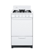20" wide gas range in white with open burners and battery-start ignition