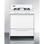 30" wide gas range in white with open burners and spark ignition
