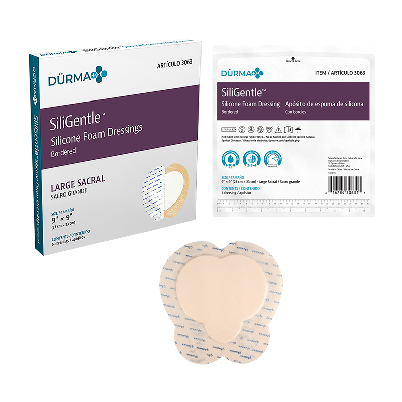 Dynarex SiliGentle - Silicone Bordered Foam Dressing (Model 3063)