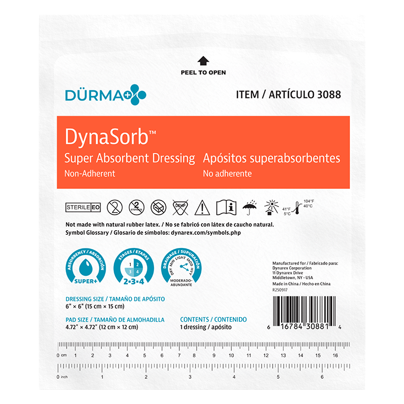 DynaSorb - Super Absorbent Dressing, Non-Adhering 6" x 6"