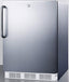 Full-size top mount refrigerator-freezer with icemaker in stainless steel