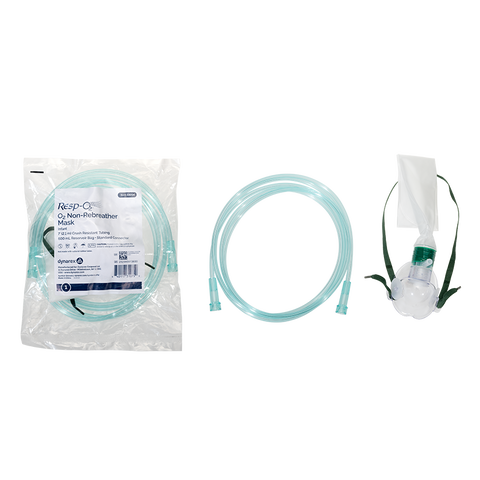 Dynarex Non-Rebreather Standard Mask w/ 7' (2.1 m) tubing, 600 ml Re