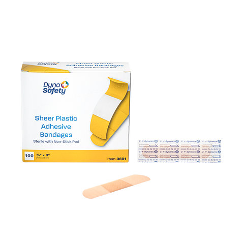 Dynarex Sheer Plastic Adhesive Bandages - Sterile