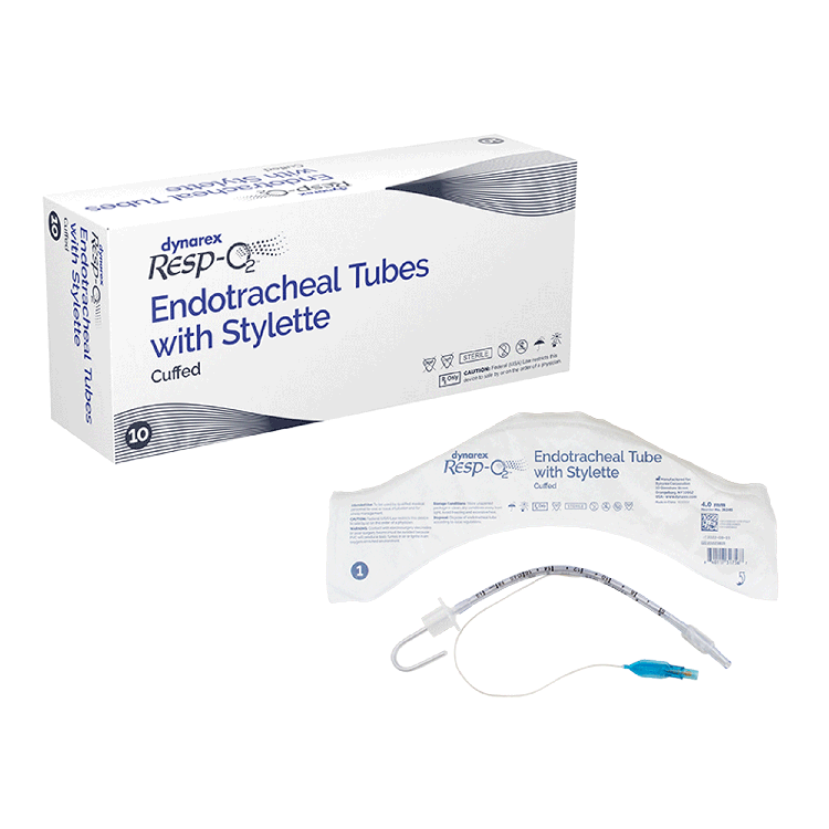 Dynarex Endotracheal Tubes - Cuffed w/ Stylette