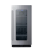 18" deep 15" wide undercounter ADA height beverage center with panel-ready glass door