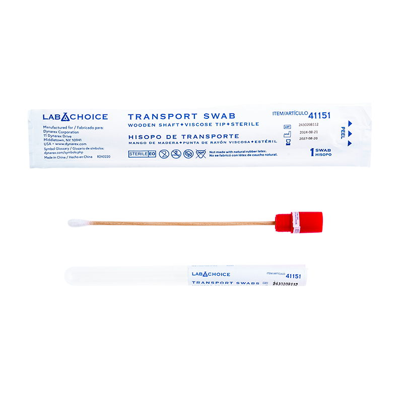 Dynarex Transport Swab Wooden Shaft Viscose Tip Sterile (41151)