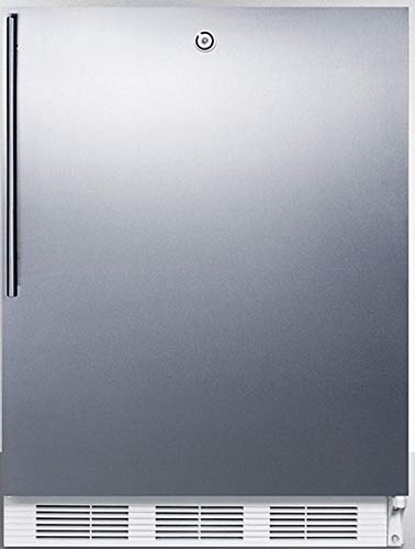 Accucold ADA compliant commercial outdoor refrigerator in complete stainless steel, designed for built-in or