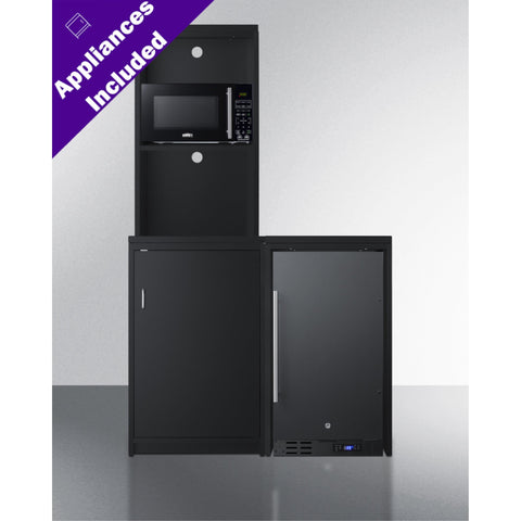 Accucold 43" Wide Casework Suite with Refrigerator, Microwave, and Cabinets (Model CWSUITE43G)