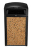 Rugged 40-Gallon All-Weather Trash Container with Stone Panels