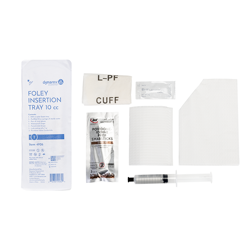 Foley Insertion Tray w/ Prefilled Syringe - Sterile 10 cc