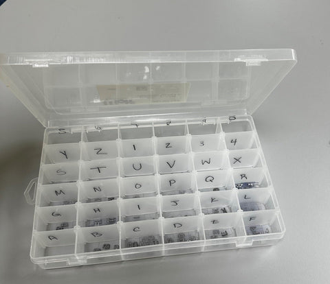 Wolf X-Ray Marker Storage Case: Plastic Letter Case - 36 Compartments