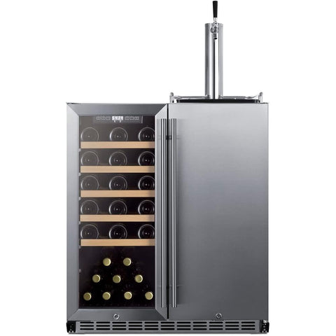 Accucold 30" Wide indoor/outdoor Undercounter Combination Beverage Fridge and Kegerator