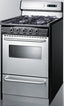 20" wide sealed burner gas range in stainless steel with high backguard