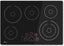 30" wide 5-burner smooth-top cooktop in black with touch controls