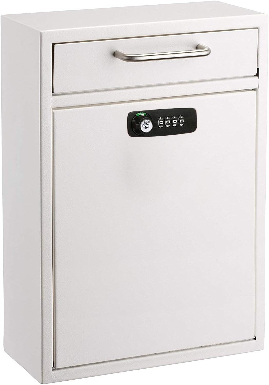 Large Wall Mountable Mailbox with Key and Combination lock (ADI631-04-WHI-KC)