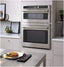 24" wide 115v built-in speed oven with convection, microwave, and standard oven settings in a stainless steel and glass