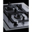 2-burner gas cooktop made in Italy in stainless steel with cast iron grates