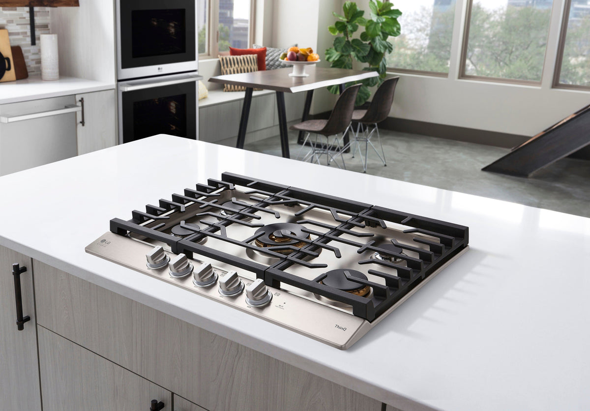 Accucold 24" Wide Open Burner Gas Cooktop in Bisque with Spark Ignition