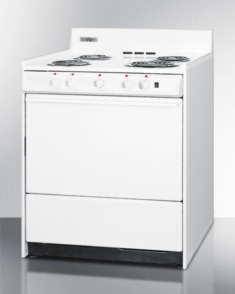 Accucold 30" Wide Electric Coil Top Range with Indicator Lights and a Three-prong Line Cord