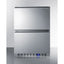 Built-in undercounter two-drawer all-freezer with frost-free operation, stainless steel construction, and panel-ready dr