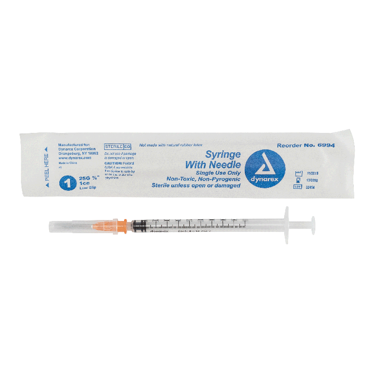 Dynarex Syringe - Non-Safety with Needle - Luer slip