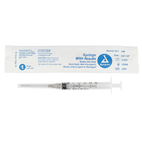Syringe with Needle, Non-Safety - Luer Lock