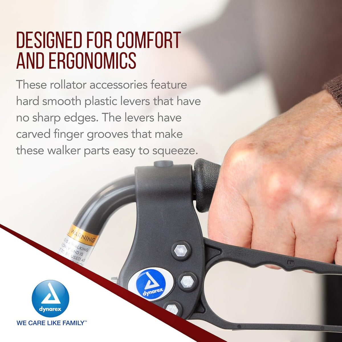 Dynarex 10207 DynaGo Euro Rollator Hand Brake System Black