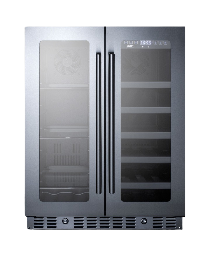 Accucold Full-size built-in 24" wide 18" deep 98-bottle dual zone wine cellar (Model SDHWC98LHD)