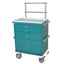 4 Drawer Specialty Package Classic Workstation Cart (Short Cabinet), Key Lock, 2-3", 1-6", and 1-12" Drawers Includes Po