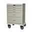 Mini24 5 Drawer Cart (Short Cabinet) Key Locking ; 3-3", 1-6", 1-9" Drawers, 3" Casters, no Bumper. REPLACED BY M3DS242