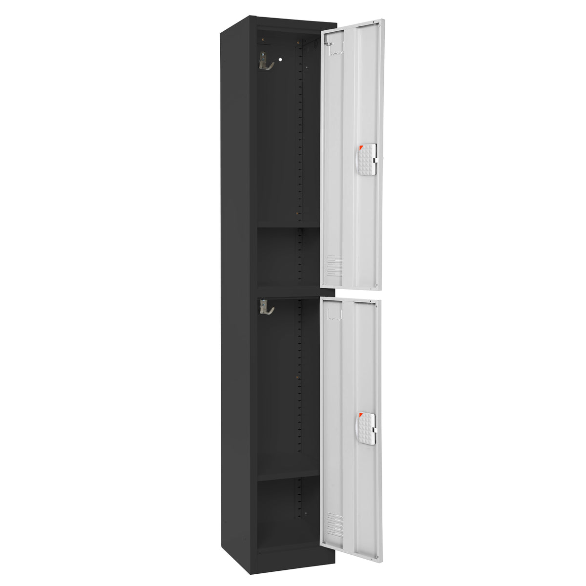 72" H x 12" W 2-Tier Steel Storage Locker with Digital Lock, Black