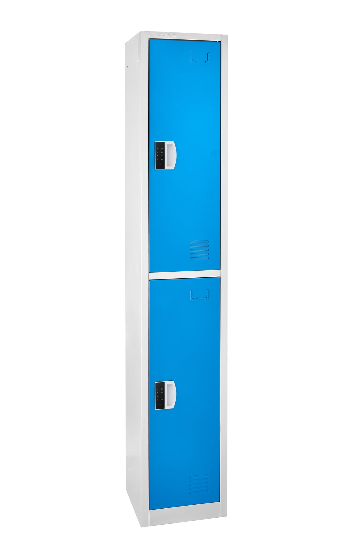 72" H x 12" W 2-Tier Steel Storage Locker with Digital Lock, Blue,