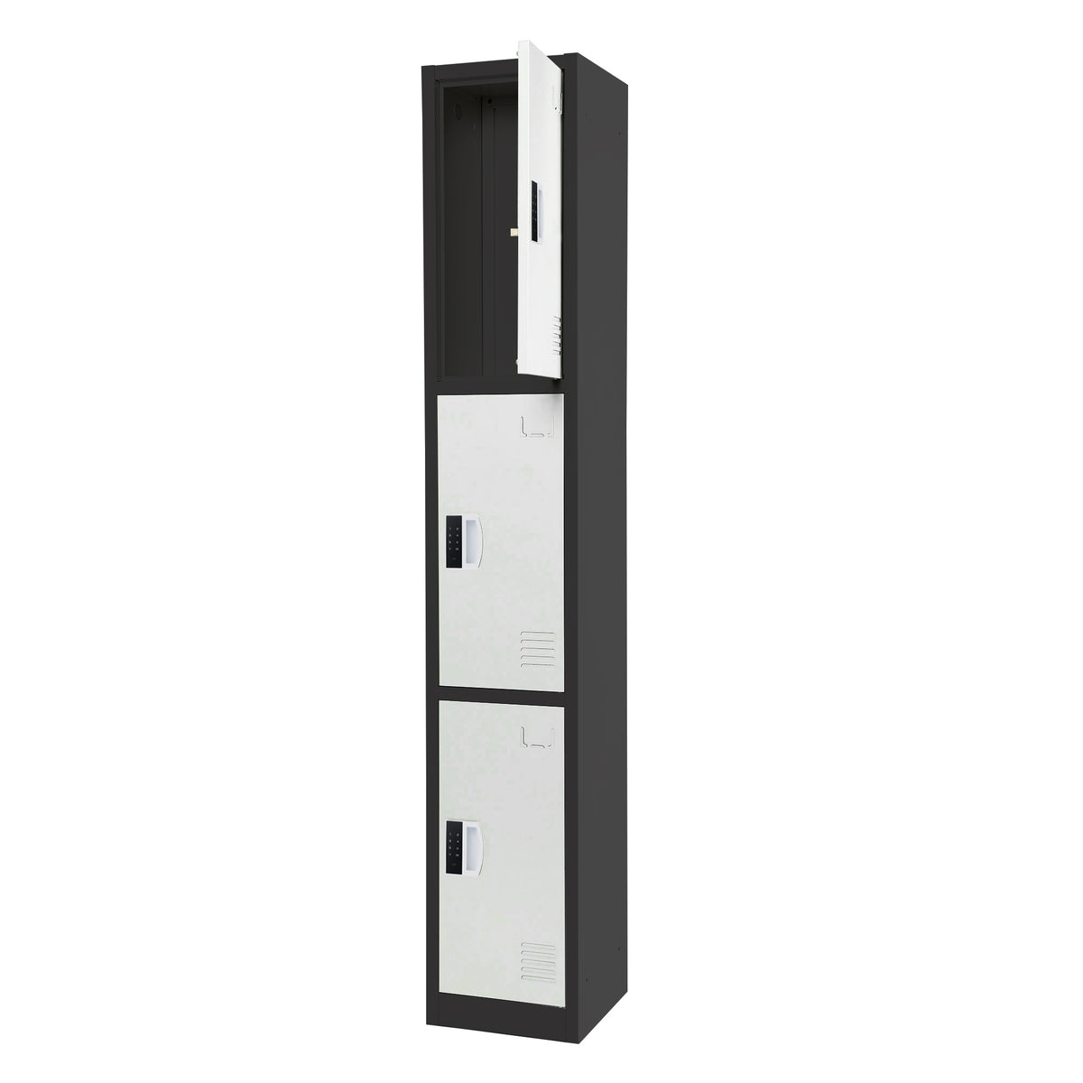72" H x 12" W Triple Tier Steel Storage Locker with Digital Lock,