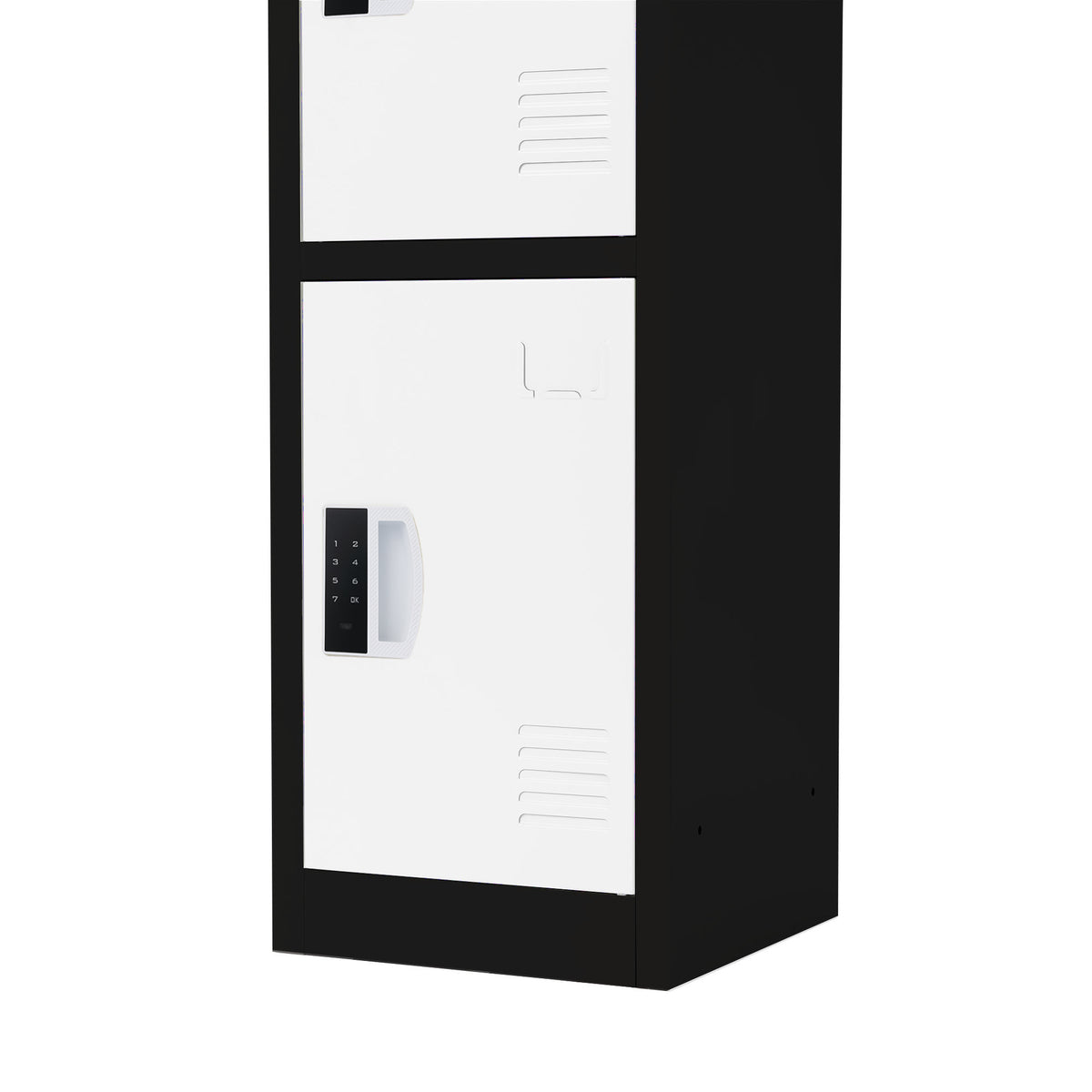 72" H x 12" W 4-Tier Steel Storage Locker with Digital Lock, Black