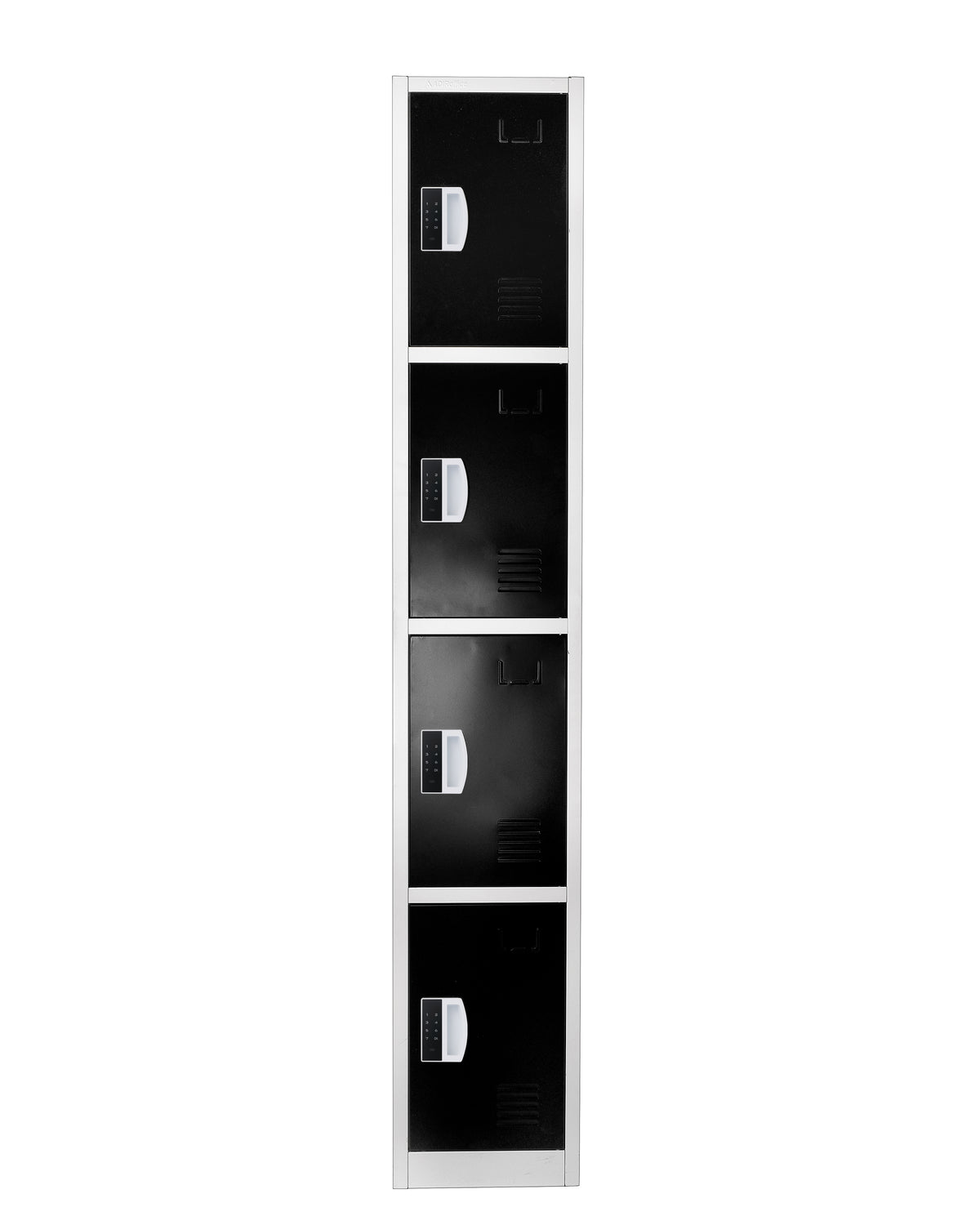 72" H x 12" W 4-Tier Steel Storage Locker with Digital Lock, Black,