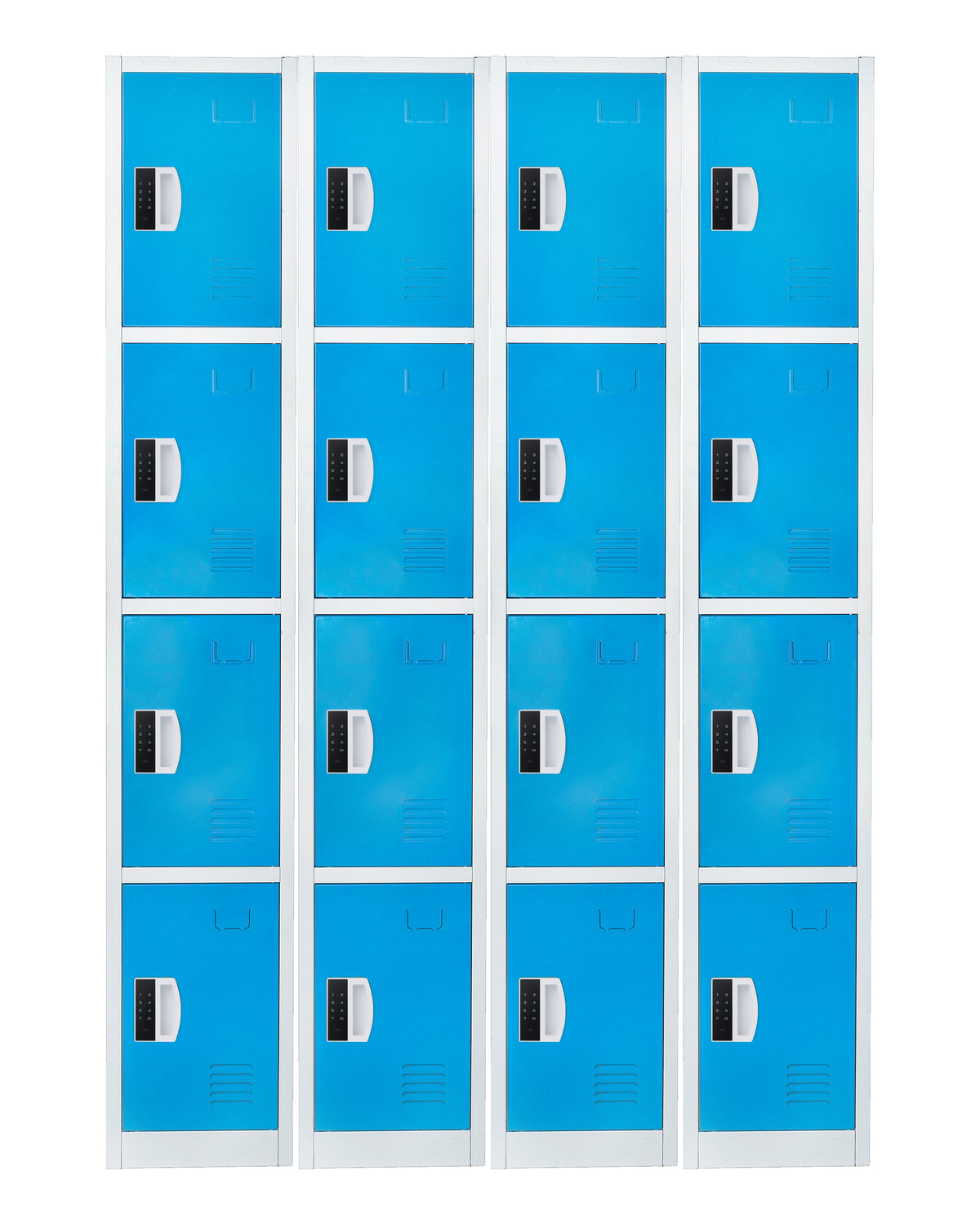 72" H x 12" W 4-Tier Steel Storage Locker with Digital Lock, Blue,